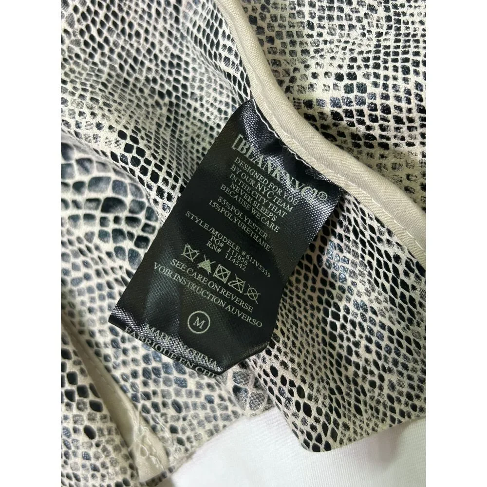 Blank NYC Snake Print Waterfall Draped Blazer Jacket Grey Open‎ Front Jacket Med - Picture 6 of 8